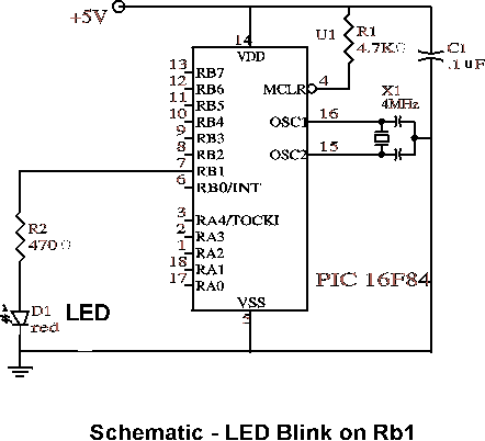 Schemetic-LED Blink on Rb1