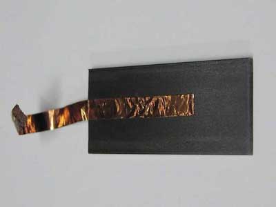 attach copper strip to steel plate