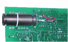 Figure 9 - Detail showing GM tube secured on PCB