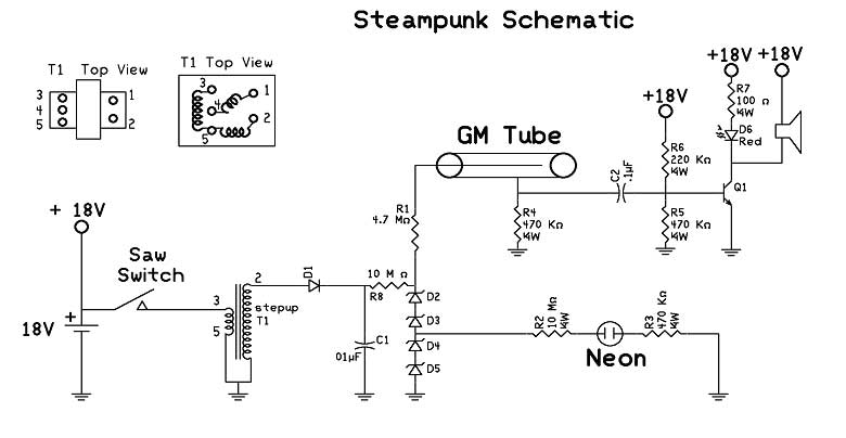 Schematic Steampunk Geiger Counter