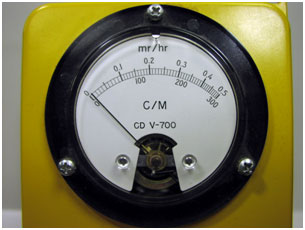 CDV-700 Close up showing the mr/hr meter