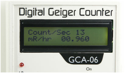 GCA-06 Digital Geiger Counter Close up of Digital Meter