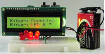 binary counting with LCD display